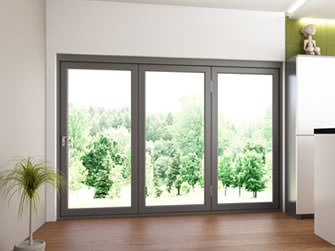 3 panel external bifold doors in modern kitchen extension