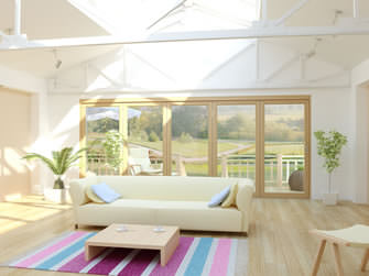 5 Panel external bi-fold doors opening into garden